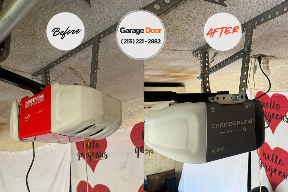 Before and after: garage door repair Fort Myers Beach, FL